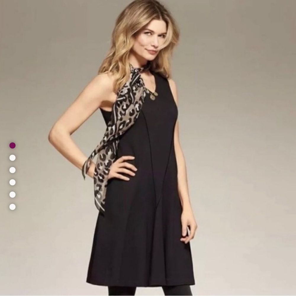 Cabi Ponte Performance Fit & Flare Dress Black